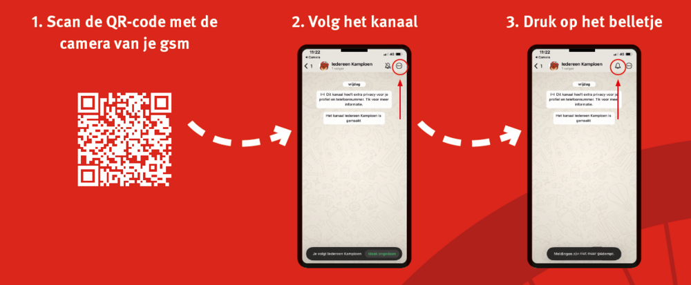 Whatsapp kanaal Iedereen kampioen